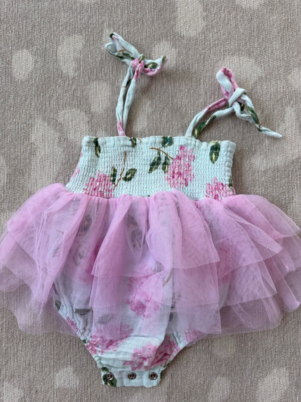 Angel Dear Pastel Floral Tulle Romper
